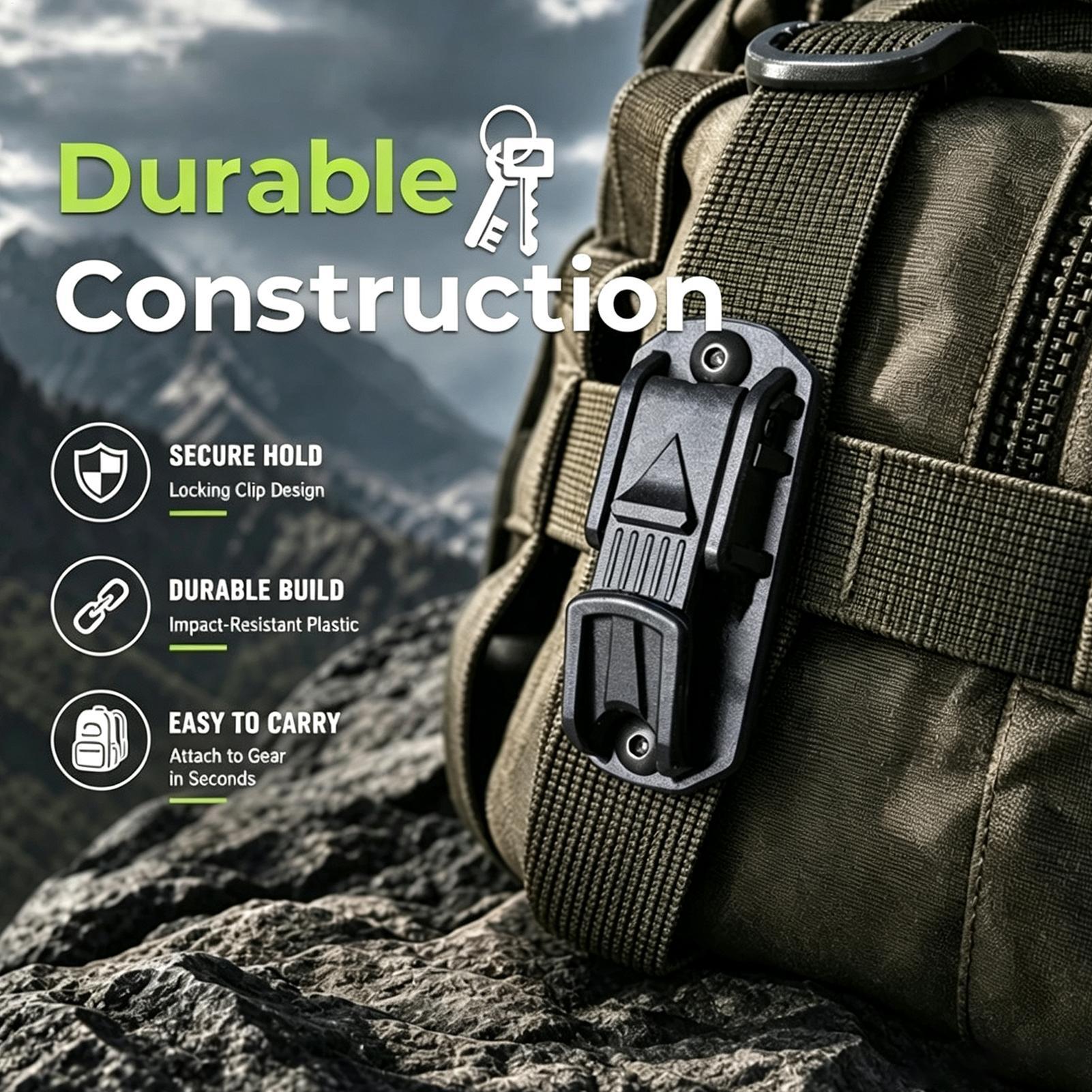Outdoor Adventure Backpack - Belt Key Clip Multifunctional Carabiner Hook